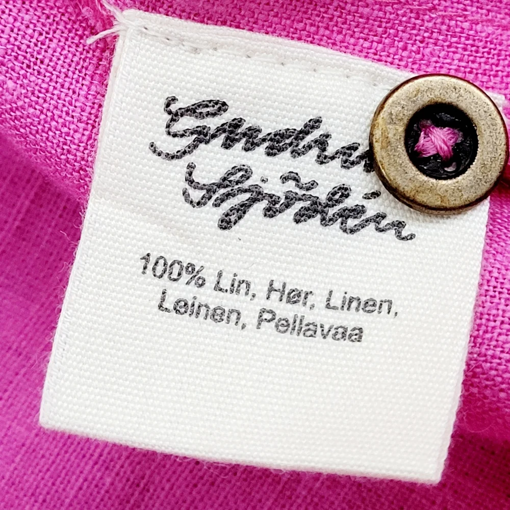 NWT GUDRUN SJODEN Magenta Pink Swedish Linen Button Front Midi Dress Large NEW - Picture 11 of 13